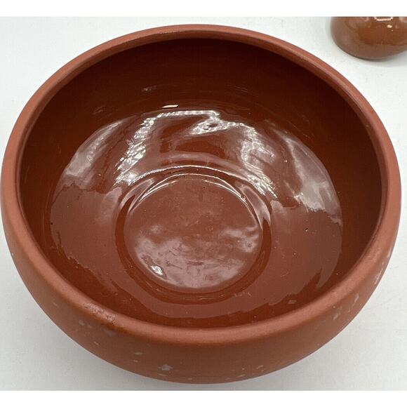 Terra Cotta Bortner & Bortner Small Seal Serving Bowl Ladle 5" Dia 2.5" Tall - Picture 4 of 7
